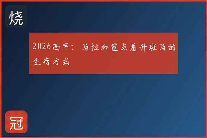2026西甲:马拉加重点看升班马的生存方式